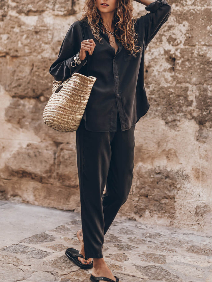 Unique Boyfriend Style Dark Carrot Pants