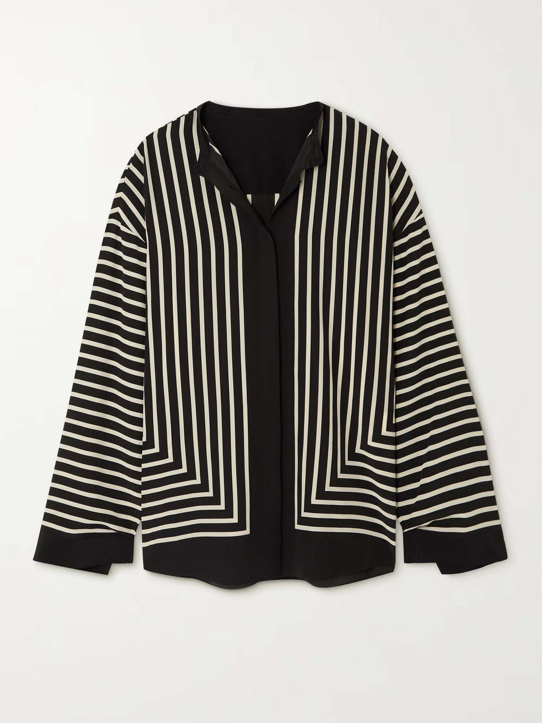 Exquisite Satin Vintage Classic Striped Loose Shirt