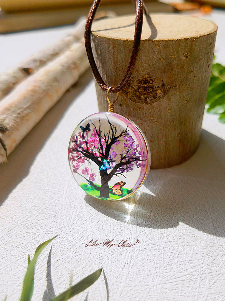 Plum Blossom Tree of Life Pendant Necklace