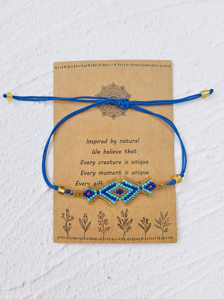 Adjustable Drawstring Beaded Bracelet Trio Bracelet
