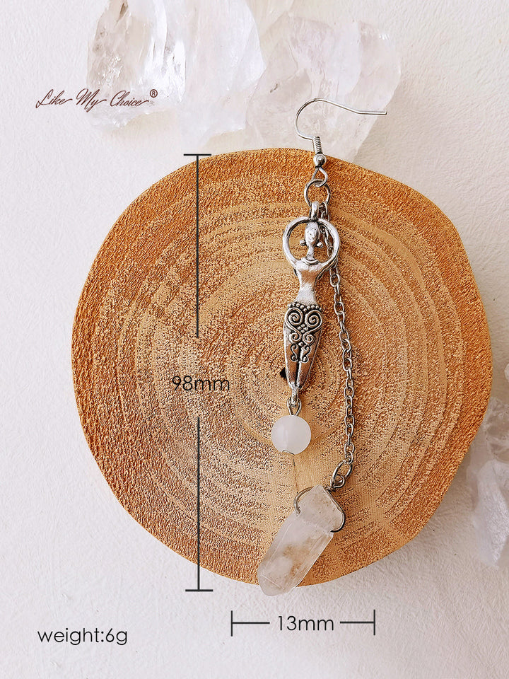 Goddess Reiki Energy Quartz Earrings