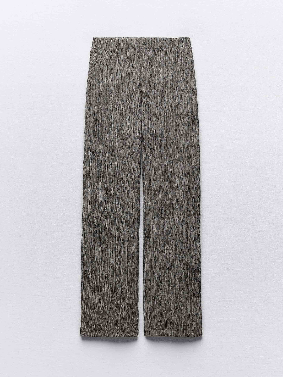 Fashion Textured Pleated Loose Wide Leg Pants