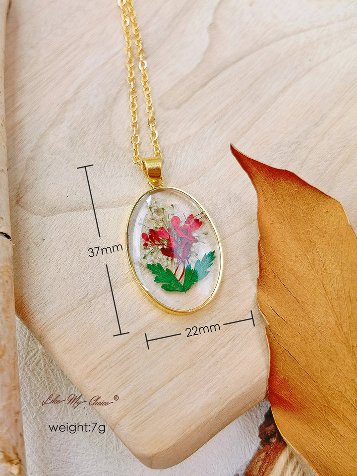 Handmade Pressed Fern Leaves Necklace