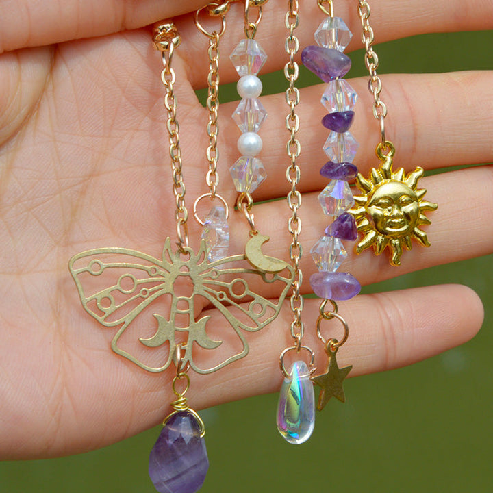 Natural Crystal Tear Drops Ear Cuffs