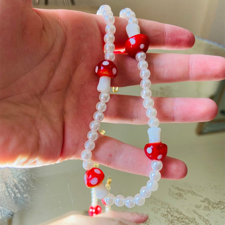 Cute Mushroom Pearl Necklace